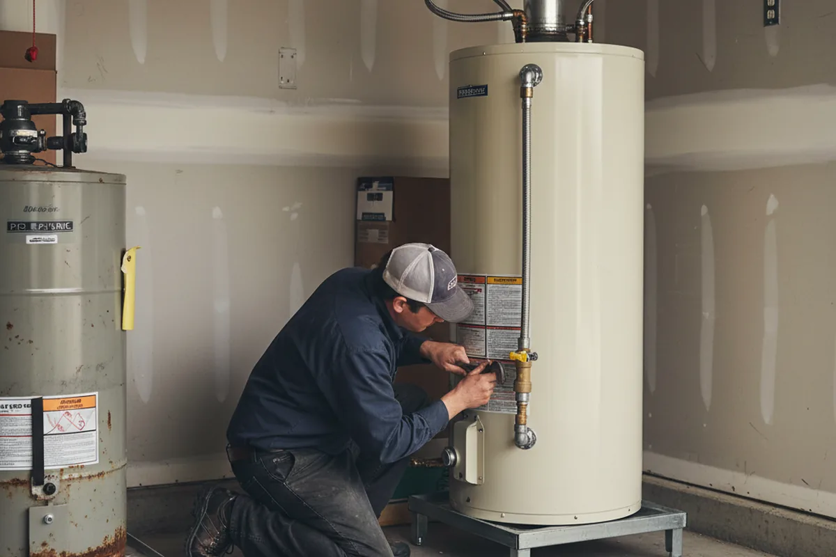Water heater and shutoff valve replacement in Acton